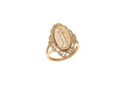 Mother Mary Fashion Ring with Gold Plating